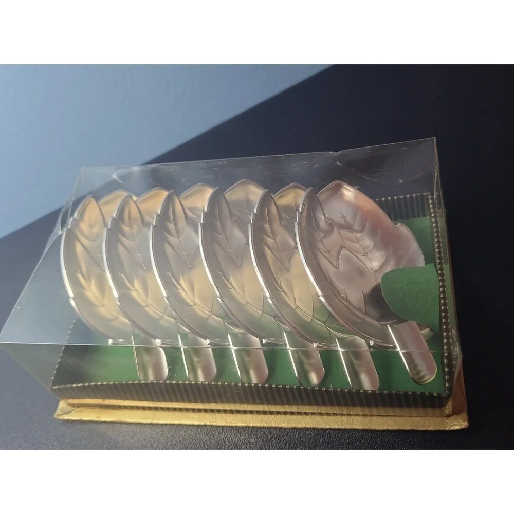 WMF Silver‎ plate Art Nuveaux Leaf Ashtray Spoon Rest Set of 6 Original Package